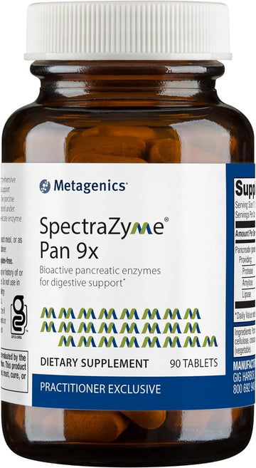 Metagenics Spectrazyme Pan 9X - Bioactive Pancreatic Enzymes For Digestive Support* - 90 Tablets