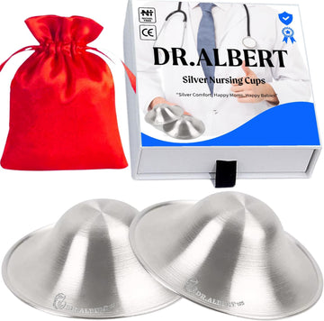 The Original Silver Nursing Cups Nipple Covers Breastfeeding Essentials Postpartum Gifts for New Moms Care Protector Supplies Pregnancy No Need for Cream and Pads Shield 925 Newborn Baby