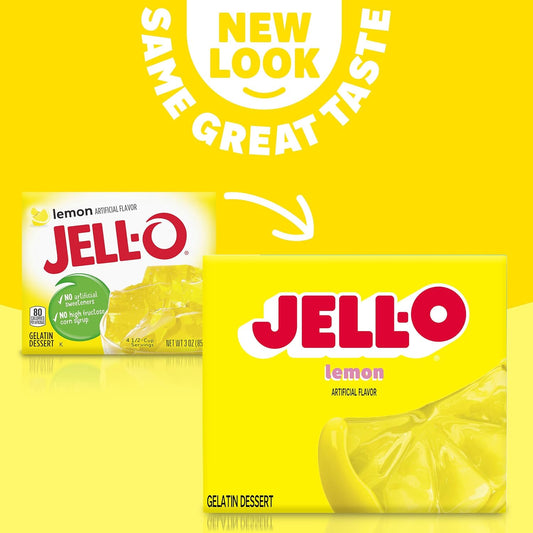 Jell-O Lemon Gelatin Dessert Mix, 3 Oz Box