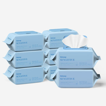 Korea’S #1 Sensitive Baby Wipes -Hypoallergenic Water-Based Unscented Alcohol-Free Extra-Thick 55 Gsm Superfood Extracts Plant- Based Non-Irritating Flip-Top 640 Count (8 Packs)