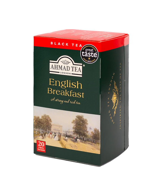 Ahmad Tea Black Tea, English Breakfast Teabags, 20 Ct (Pack Of 6) - Caffeinated & Sugar-Free