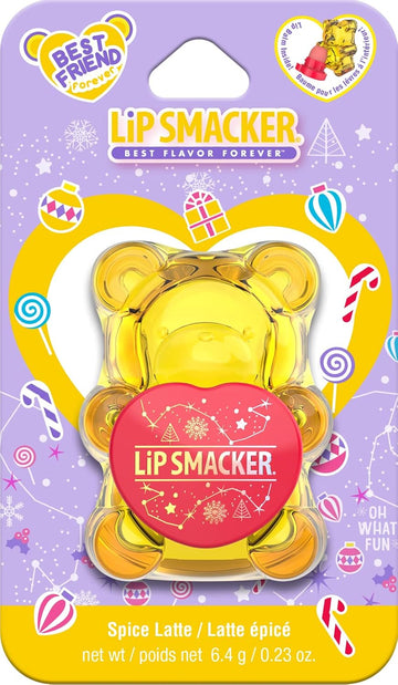 Lip Smacker Holiday Sugar Bear Flavored Lip Balm Spice Lattle, Yellow Stocking Stuffer