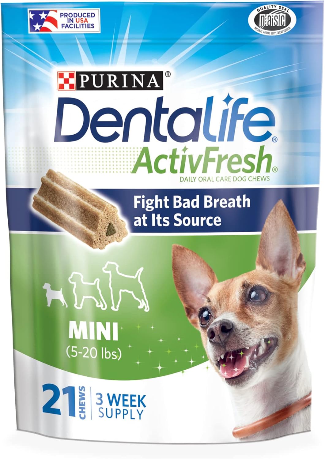 Purina Dentalife Activfresh Daily Oral Care Mini Dog Chews - 84 Treats