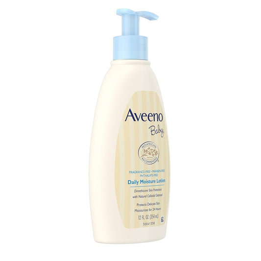 AVEENO Baby Daily Moisture Lotion Fragrance Free 12 oz (Pack of 3)