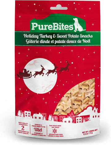 Purebites Turkey & Sweet Potato Freeze Dried Dog Holiday Treats, 1 Ingredient, Made In Usa, 2.5Oz