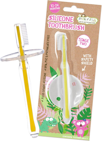 Jack N' Jill Silicone Baby Toothbrush - Stage 2 (1-3 years) : Health & Household