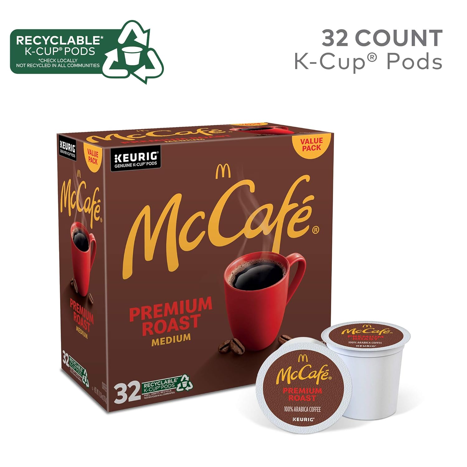 McCafe Premium Medium Roast K-Cup Coffee Pods (32 Pods) : Everything Else