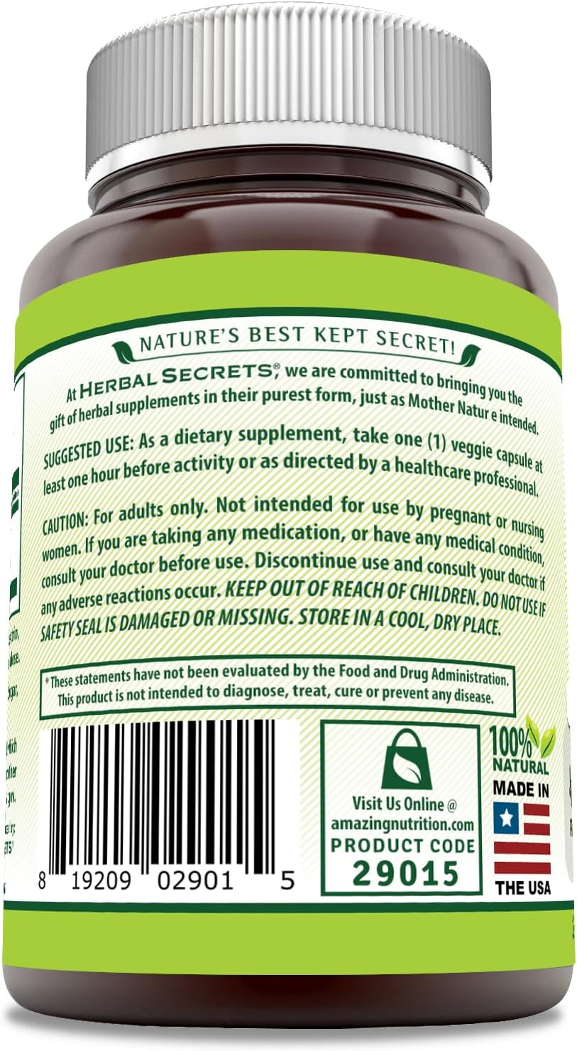 Herbal Secrets Yohimbe Extract 450 mg Supplement | Veggie Capsules | Non-GMO | Gluten Free | Made in USA (1 Pack, 250 Count) : Health & Household