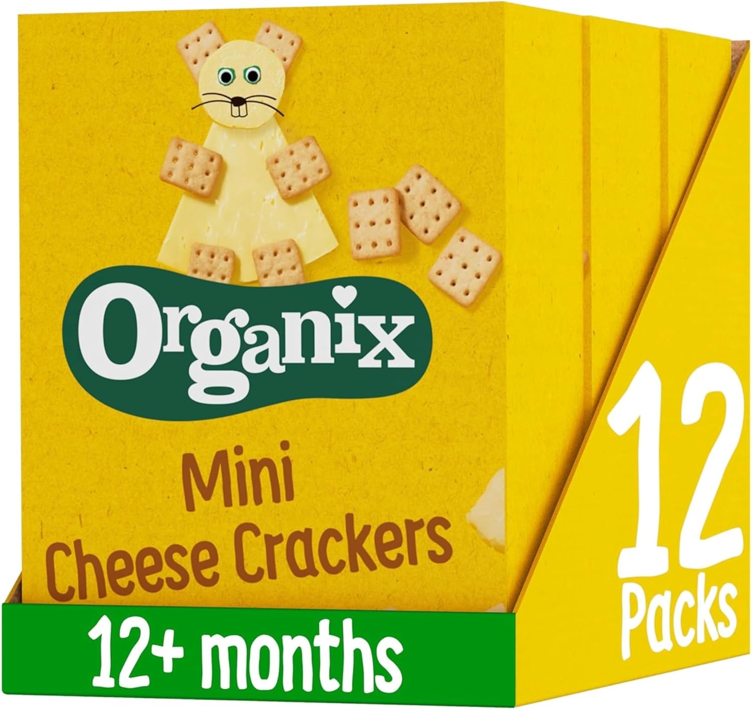 Organix Mini Gingerbread Men Organic Toddler Snack Biscuits Multipack, No Added Sugar, 5 X 20 G Packs Per Box (4 Boxes Total)