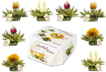 Creano Tea Flowers In Cup Size - Blooming Tea - 8 Flowering Tea In 4 Different Varieties - White Tea
