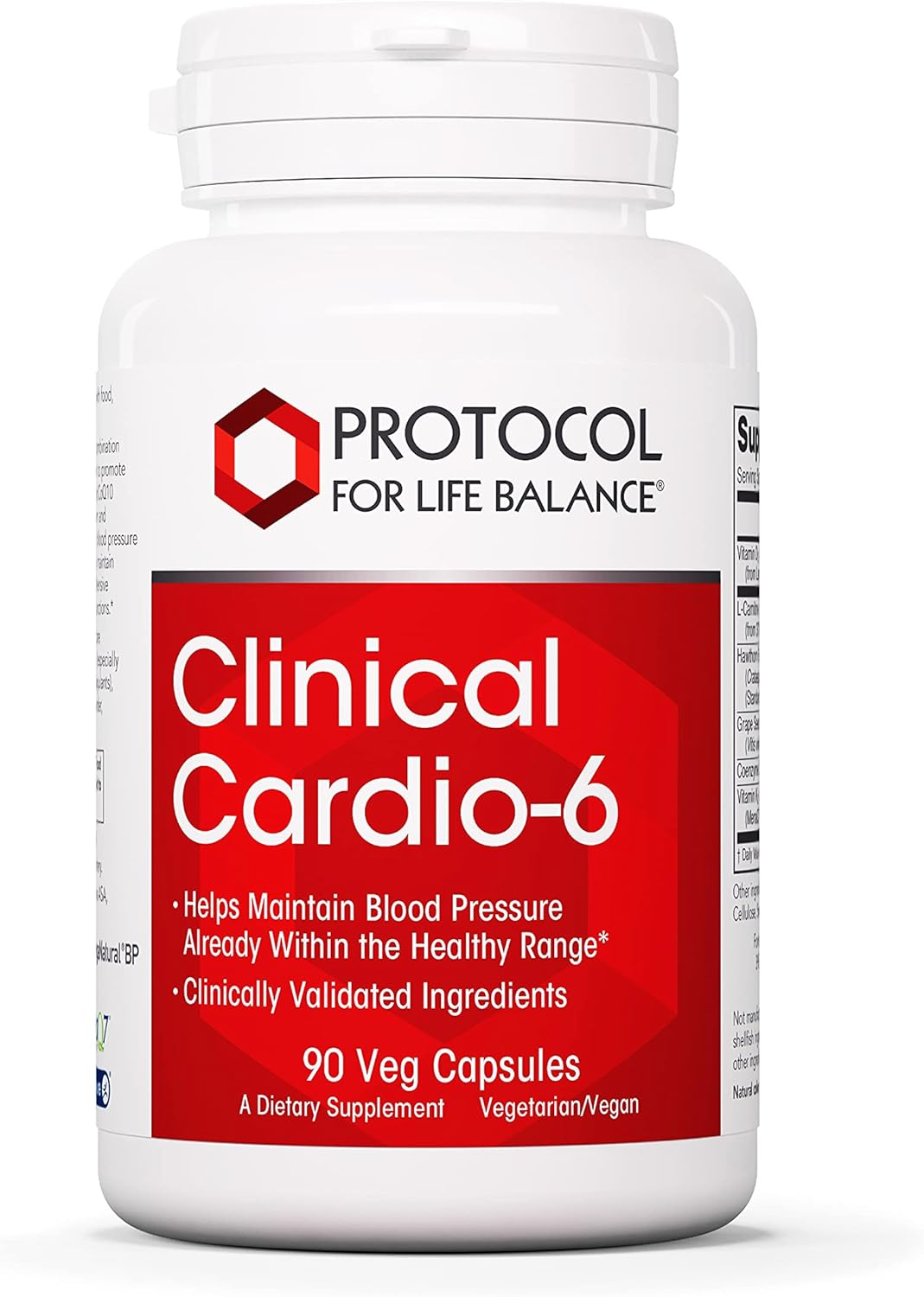 Protocol Clinical Cardio-6 - Blood Pressure Support with CoQ10, Vitamin K2, Grape Seed - 90 Veg Caps