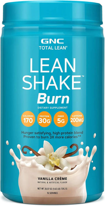 Gnc Total Lean | Lean Shake Burn, Protein Powder | Hunger Satisfying, High Protein Blend, Proven To Burn 3X More Calories | Vanilla | 16 Servings