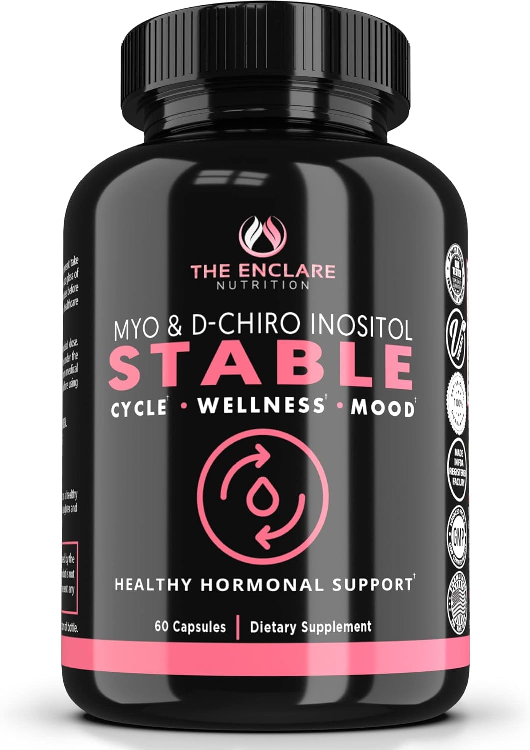 Myo-Inositol & D-Chiro Inositol Capsules | Optimal 40:1 Myo Inositol To D-Chiro-Inositol Fertility Supplements For Women, Natural Pcos Supplement, Hormone Balance, Healthy Ovarian Support (1)