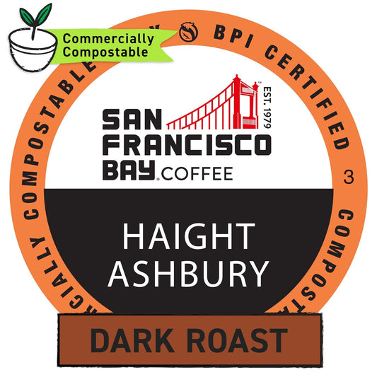 San Francisco Bay Compostable Coffee Pods - Organic Haight Ashbury French Roast (80 Ct) K Cup Compatible including Keurig 2.0, Dark Roast