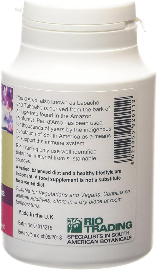 Rio Amazon 500Mg Pau D'Arco Lapacho - Pack Of 60 Capsules