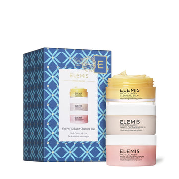 Elemis Pro-Collagen Cleansing Trio – Classic, Naked & Rose Cleansing Balms - 3-In-1 Facial Cleanser For All Skin Types, Daily Skincare To Soften, Deep Cleanse & Hydrate, Makeup Remover & Oil Cleanser