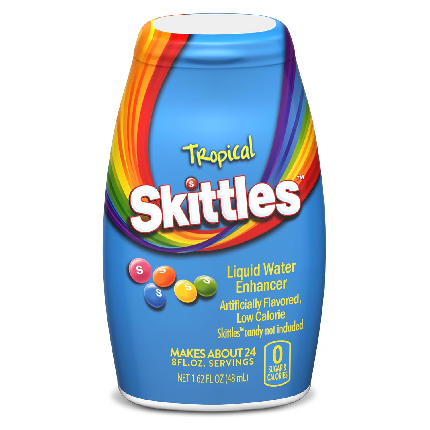 Skittles Singles To Go Liquid Water Enhancer, 1.62 Fl. Oz (1-Pack), Low Calorie, Zero Sugar Drink Enhancer (1, Tropical)