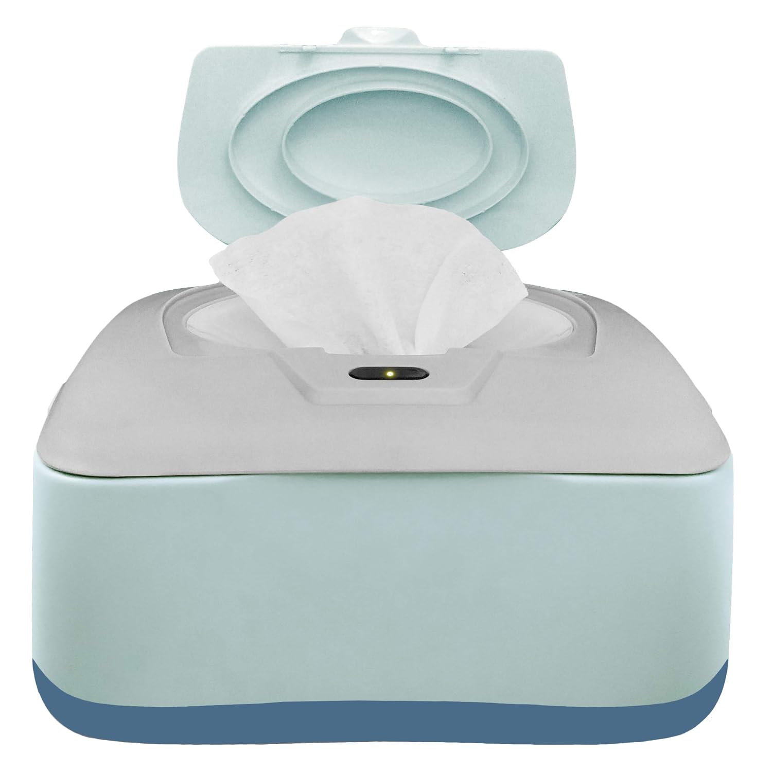 Baby Wet Wipe Warmer And Wet Wipe Dispenser, Holder And Case - With Easy Press On/Off Switch, Great Baby Gift (Blue/Grey) - Only At Amazon