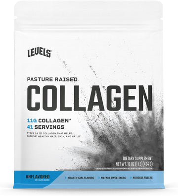 Levels Collagen Peptides, No Artificial Ingredients, 11G Of Collagen, Unflavored, 1Lb