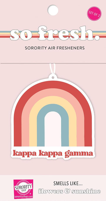 Kappa Kappa Gamma - Rainbow Air Freshener - 2/Pack - Flowers & Sunshine Scent