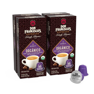 Don Francisco’s Organico Espresso Capsules, 40-Count Aluminum Recyclable Pods, Intensity 7, Compatible with Original Nespresso Machines