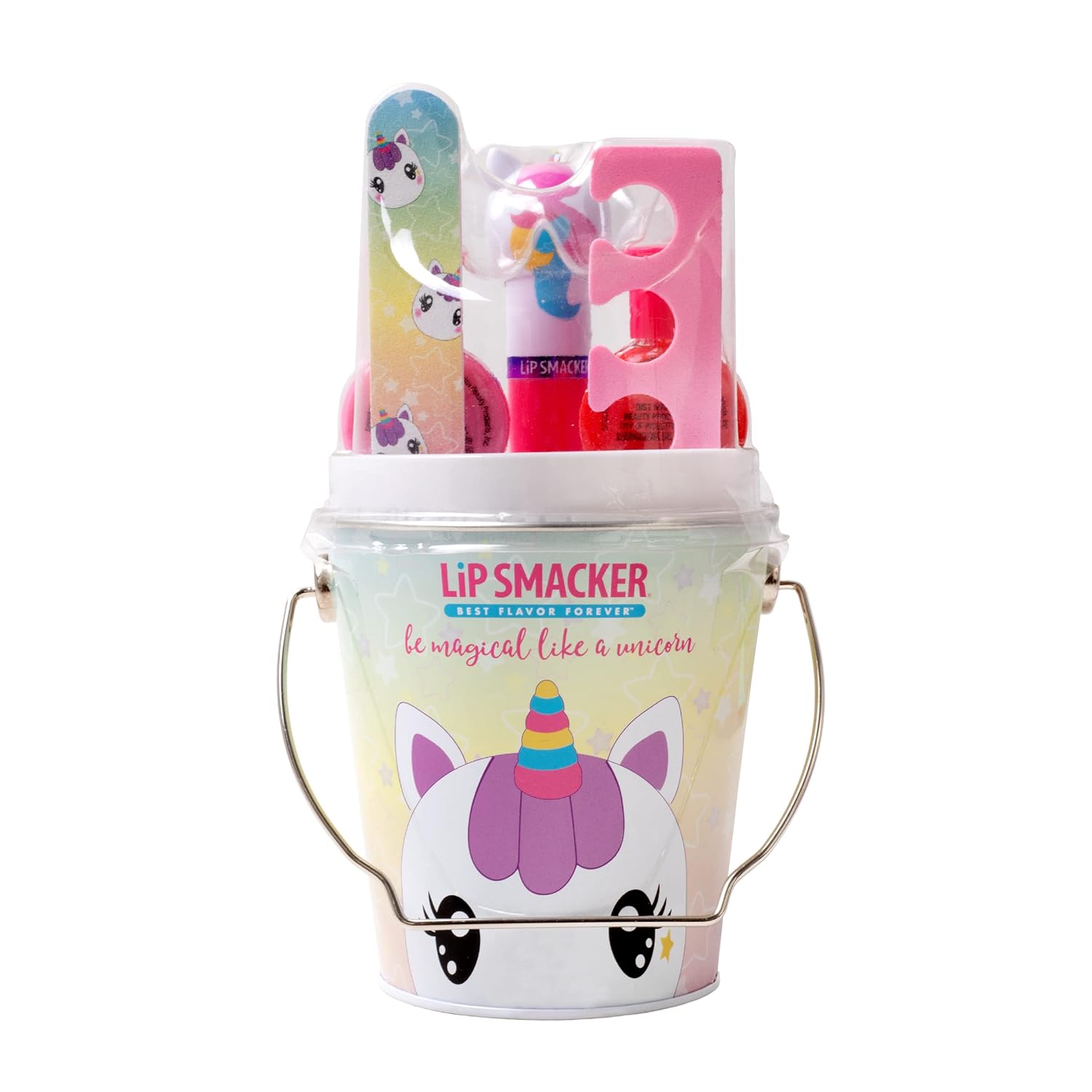Lip Smacker Unicorn Makeup Gift Set For GIrls, Color Me Collection Unicorn Bucket, Lip Set, Nail Set
