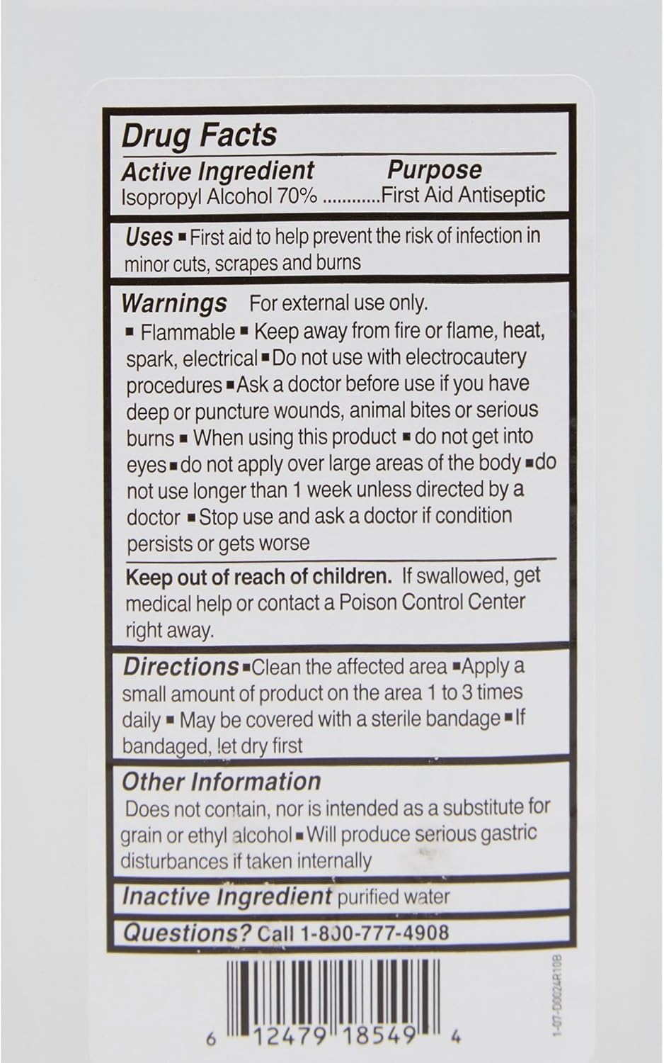 Mckesson Isopropyl Rubbing Alcohol 70% [1 Count] Usp First Aid Antiseptic, 32 Oz : Health & Household