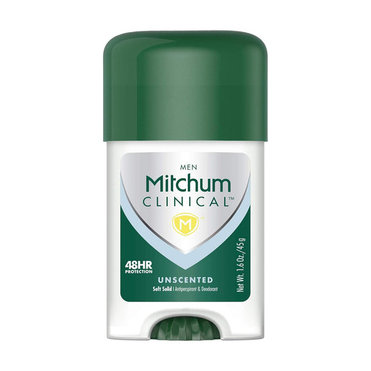 Mitchum Men Clinical Soft Solid Antiperspirant Deodorant,Unscented, 1.6 Ounce