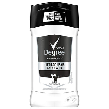 Degree Men Ultraclear Antiperspirant Deodorant Black+White, Pack Of 12, 72-Hour Sweat And Odor Protection Antiperspirant For Men With Motionsense Technology 2.7 Oz