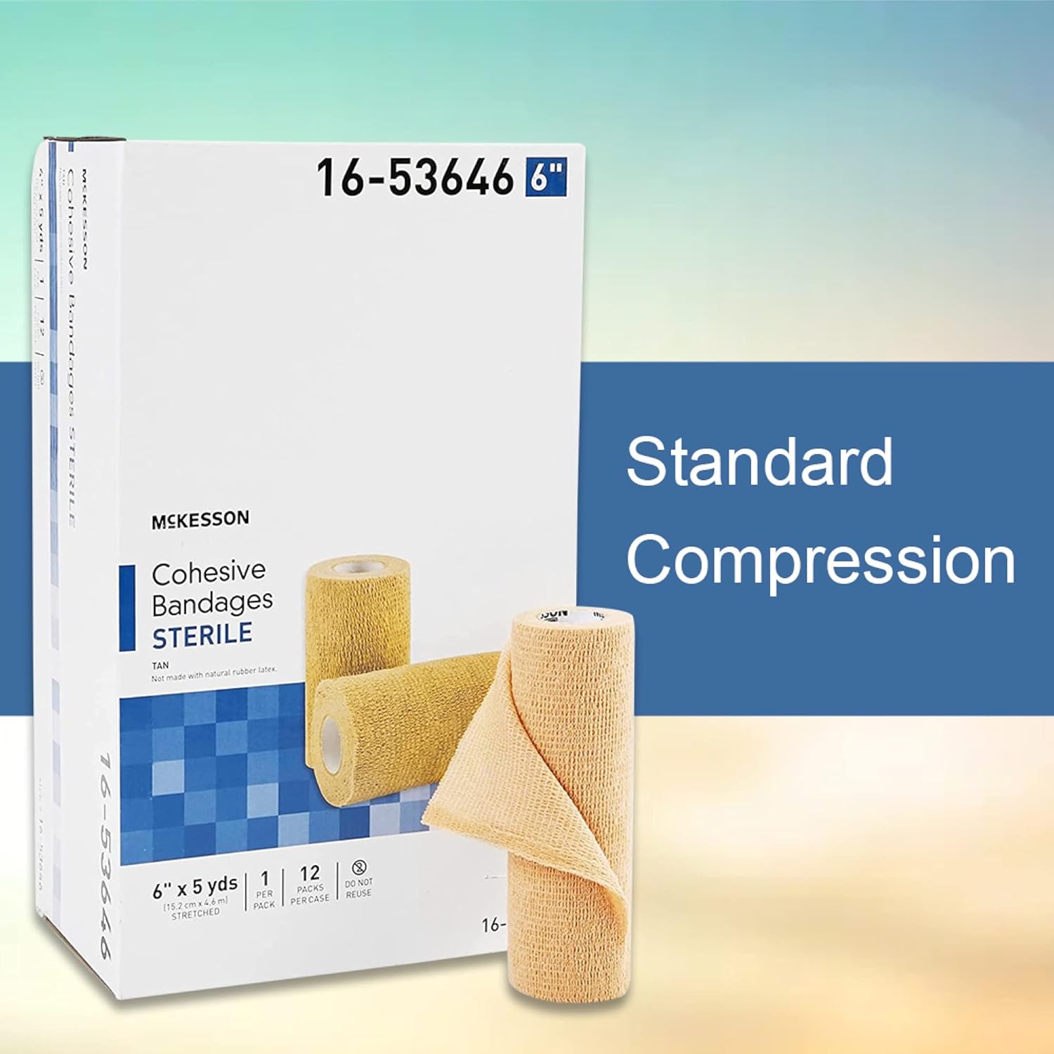 McKesson Cohesive Bandages, Sterile, Compression Bandage, 6 in x 5 yd, 1 Count, 1 Roll : Health & Household