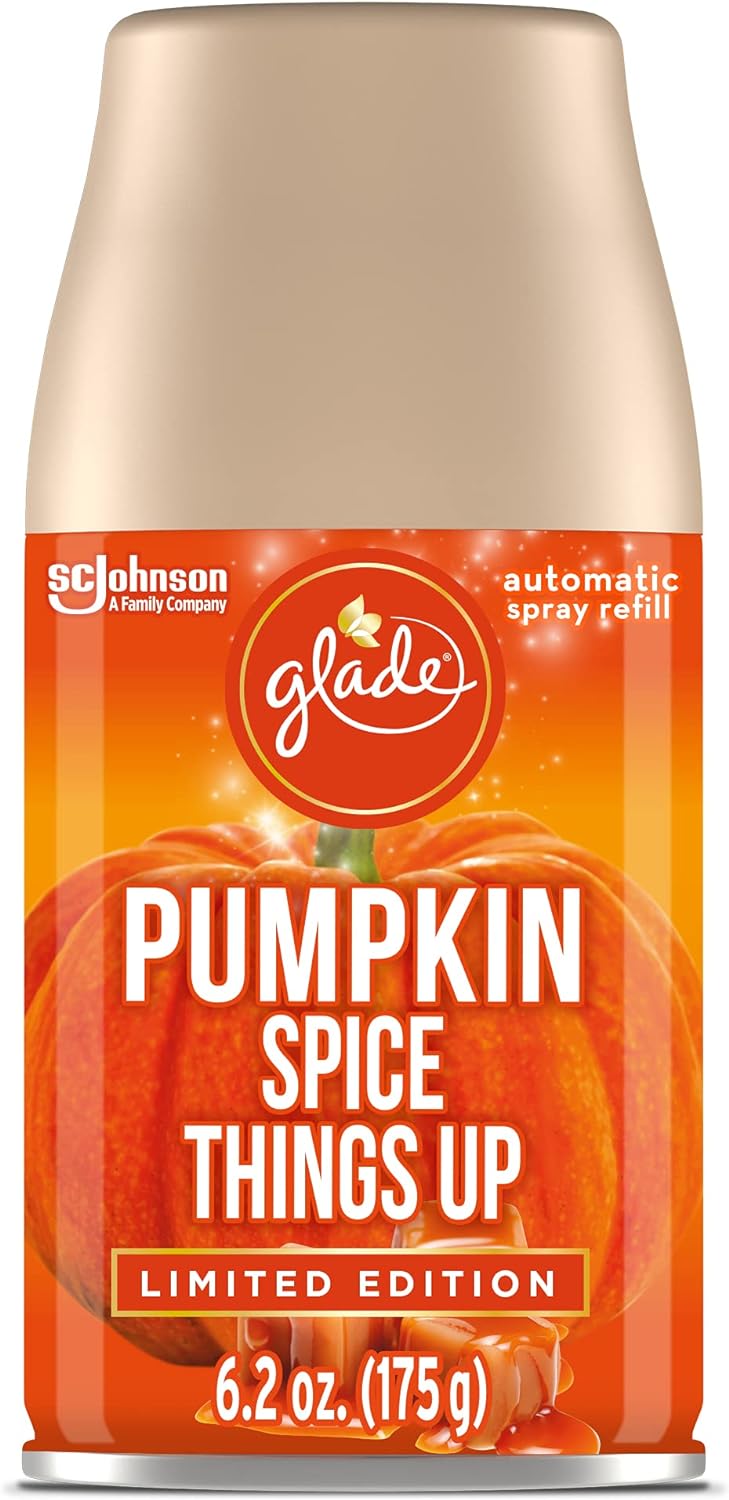 Glade Automatic Spray Refill and Holder Kit, Air Freshener for Home and Bathroom, Pumpkin Spice Things Up, 6.2 Oz : Health & Household