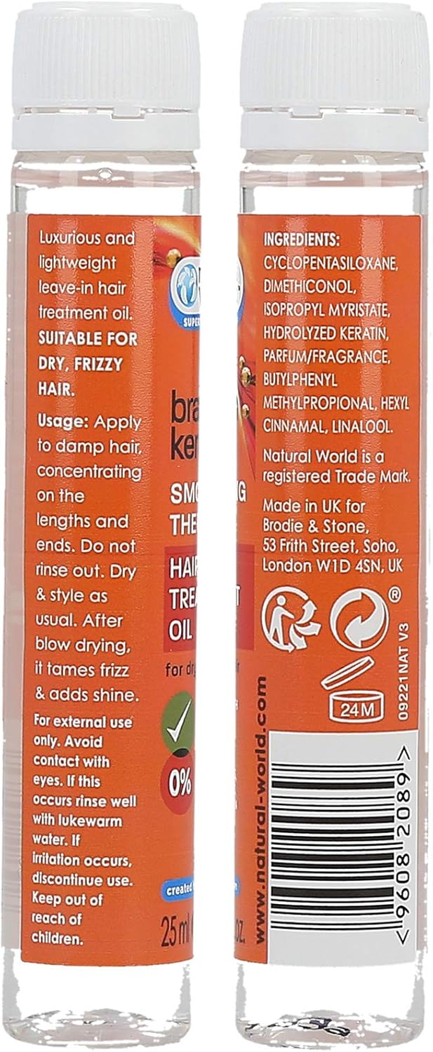 Natural World Brazilian Keratin Smoothing Therapy Hair Treatment Oil