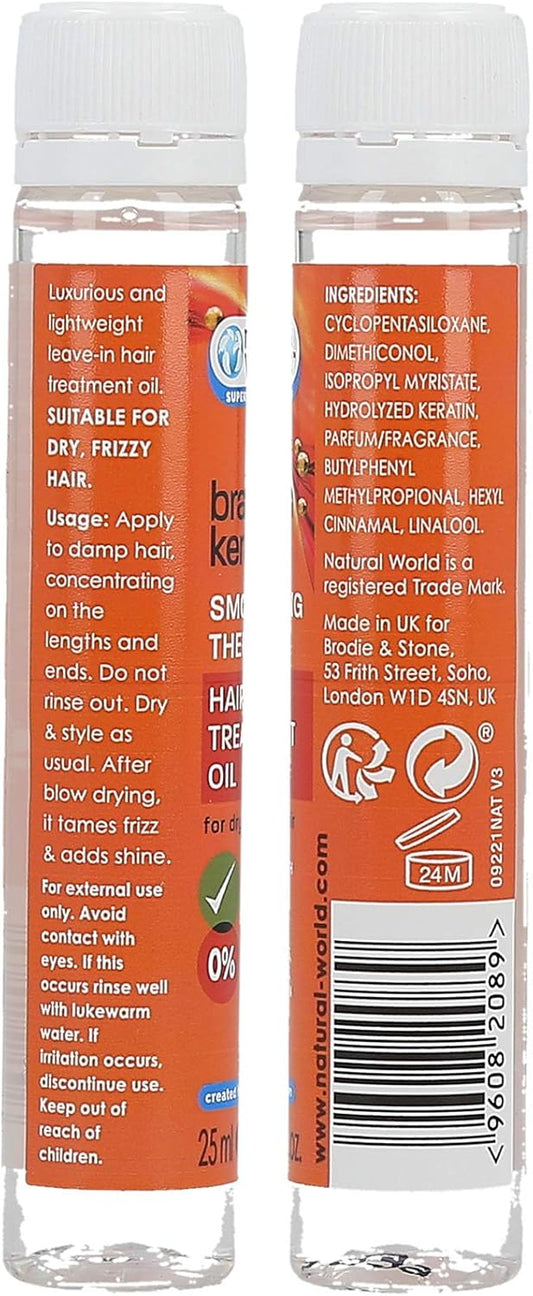 Natural World Brazilian Keratin Smoothing Therapy Hair Treatment Oil