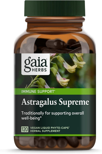 Gaia Herbs Astragalus Supreme - Immune And Antioxidant Support Herbal Supplement - With Astragalus Root, Schisandra Berry, And Ligustrum - 120 Vegan Liquid Phyto-Capsules (30-Day Supply)