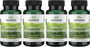 Swanson Sensoril Anti-Stress Nutraceutical 125 Milligrams 120 Capsules (4 Pack)