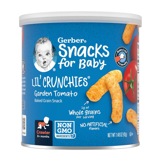 Gerber Snacks For Baby Lil Crunchies Garden Tomato, 1.48 Oz