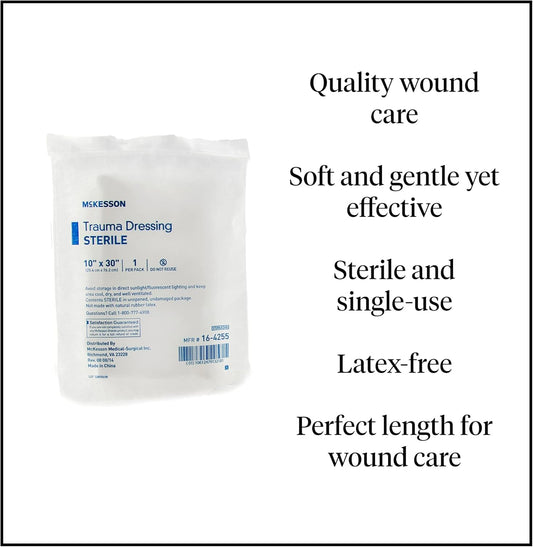 Mckesson Trauma Dressing, Sterile, Non-Woven, Absorbent, 10 In X 30 In, 1 Count