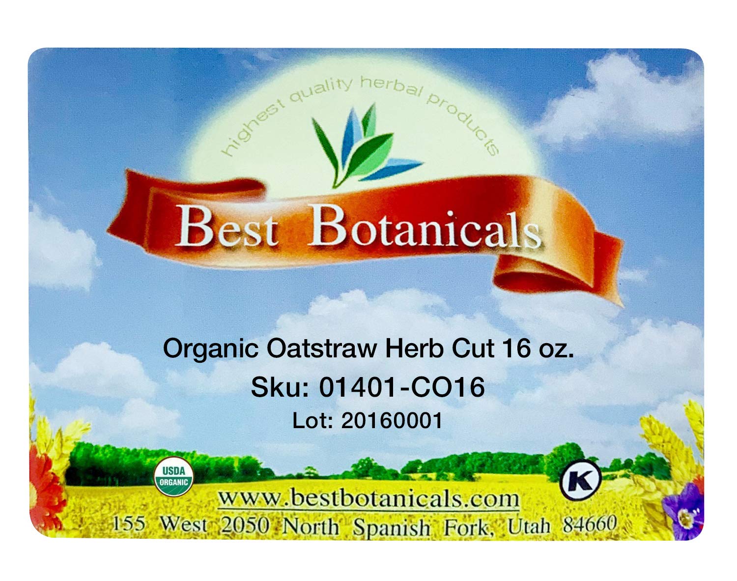 Best Botanicals Oat Straw Herb Cut 16 oz. (Organic) : Health & Household