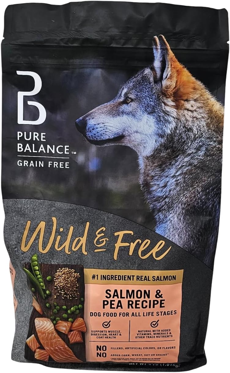 Pure Balance Salmon And Pea Recipe Dry Dog Food, 4Lb Bag, Grain Free