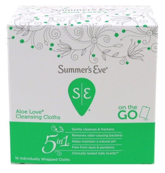 Summers Eve Cleansing Cloths 16 Count Aloe Love (3 Pack) : Health & Household