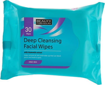 Beauty Formulas Clear Skin Deep Cleansing Facial Wipes 30'S
