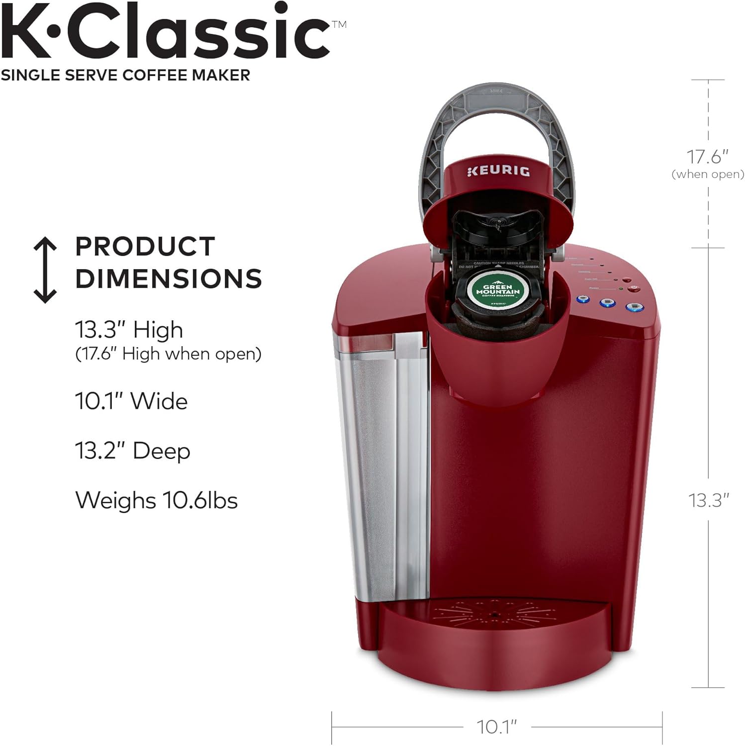 Keurig K-Classic Coffee Maker, Single Serve K-Cup Pod Coffee Brewer, Rhubarb and Keurig Coffee Lovers' Collection K-Cup Pods, 40 Count: Home & Kitchen