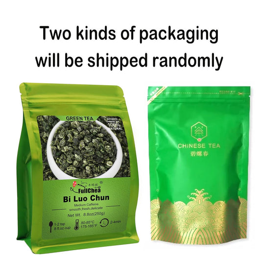 Fullchea - Biluochun Tea - Bi Luo Chun Green Tea - Chinese Green Tea Loose Leaf - Toasty Bean Aromatic - Calming Tea (8.8Oz / 250G)