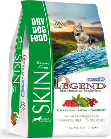 Forza10 Legend Sensitive Skin Dog Food, Grain Free Dry Dog Food For Sensitive Skin With Curative Herbs, Wild Caught Anchovy Flavor Allergy Dog Food, For Adult Dogs, Pack Of 1 (25 Pounds)