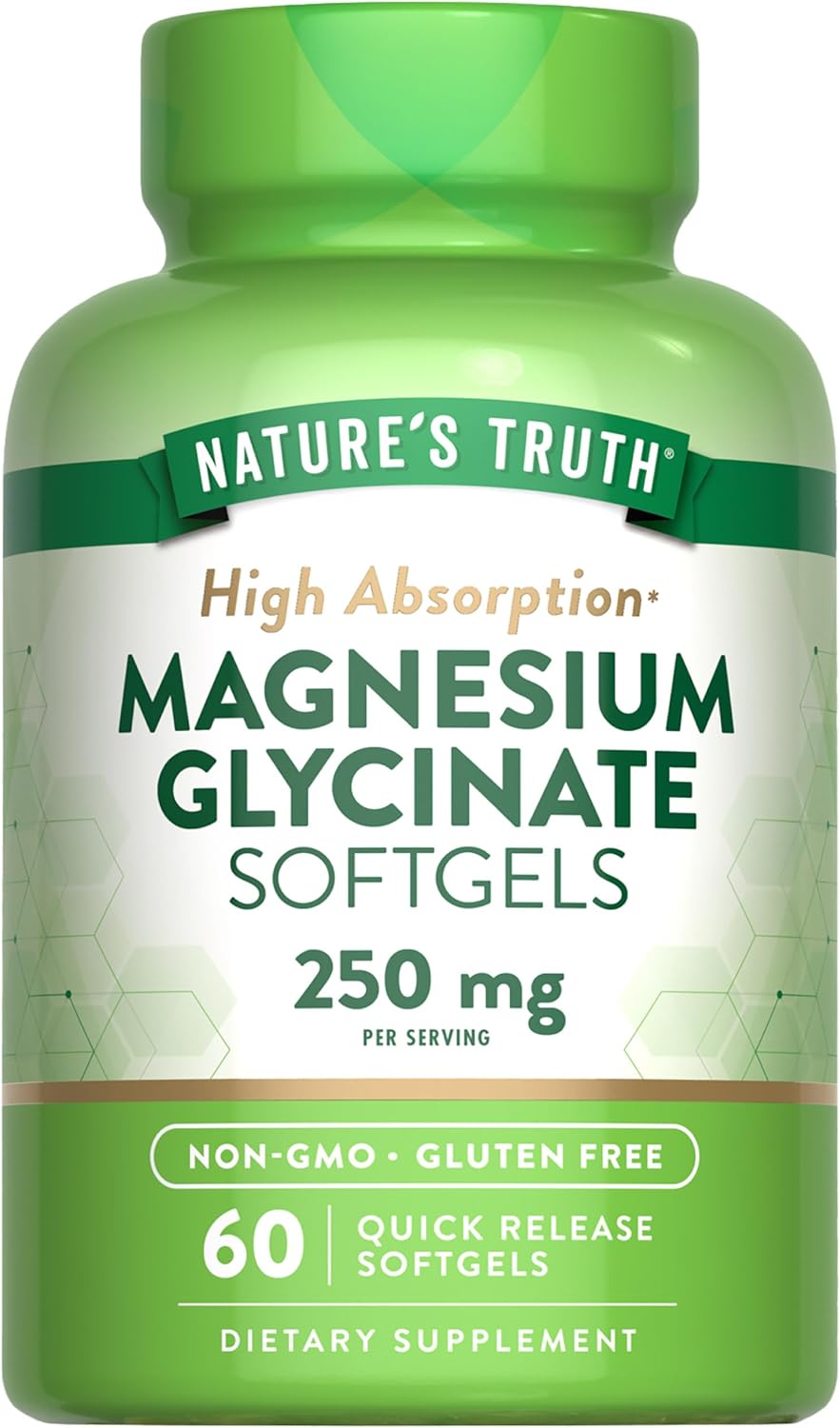 Nature'S Truth Magnesium Glycinate 250Mg | 60 Softgels | High Absorption | Non-Gmo & Gluten Free Mineral Supplement