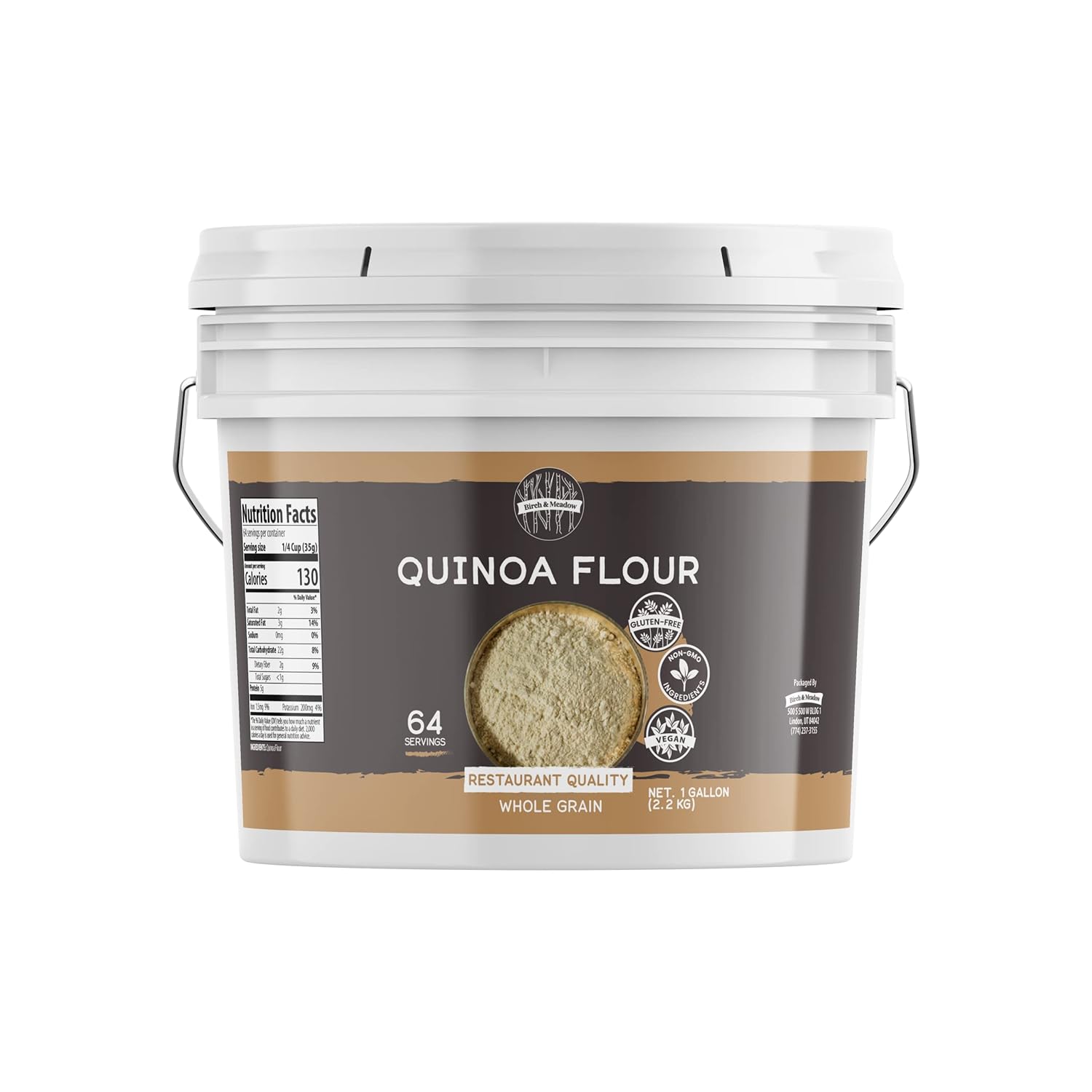 Birch & Meadow 1 Gallon of Quinoa Flour, Nutritional, Gluten-Free Flour