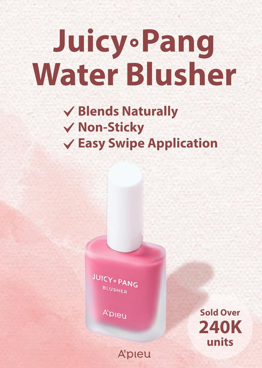 A'Pieu Juicy-Pang Water Blusher [Pk02] (0.31 Fl Oz) - Dewy-Liquid Cheek Color With Fruity Tint And Soft Blendable Texture. Fruit Extract Blend, Rose Flower Water