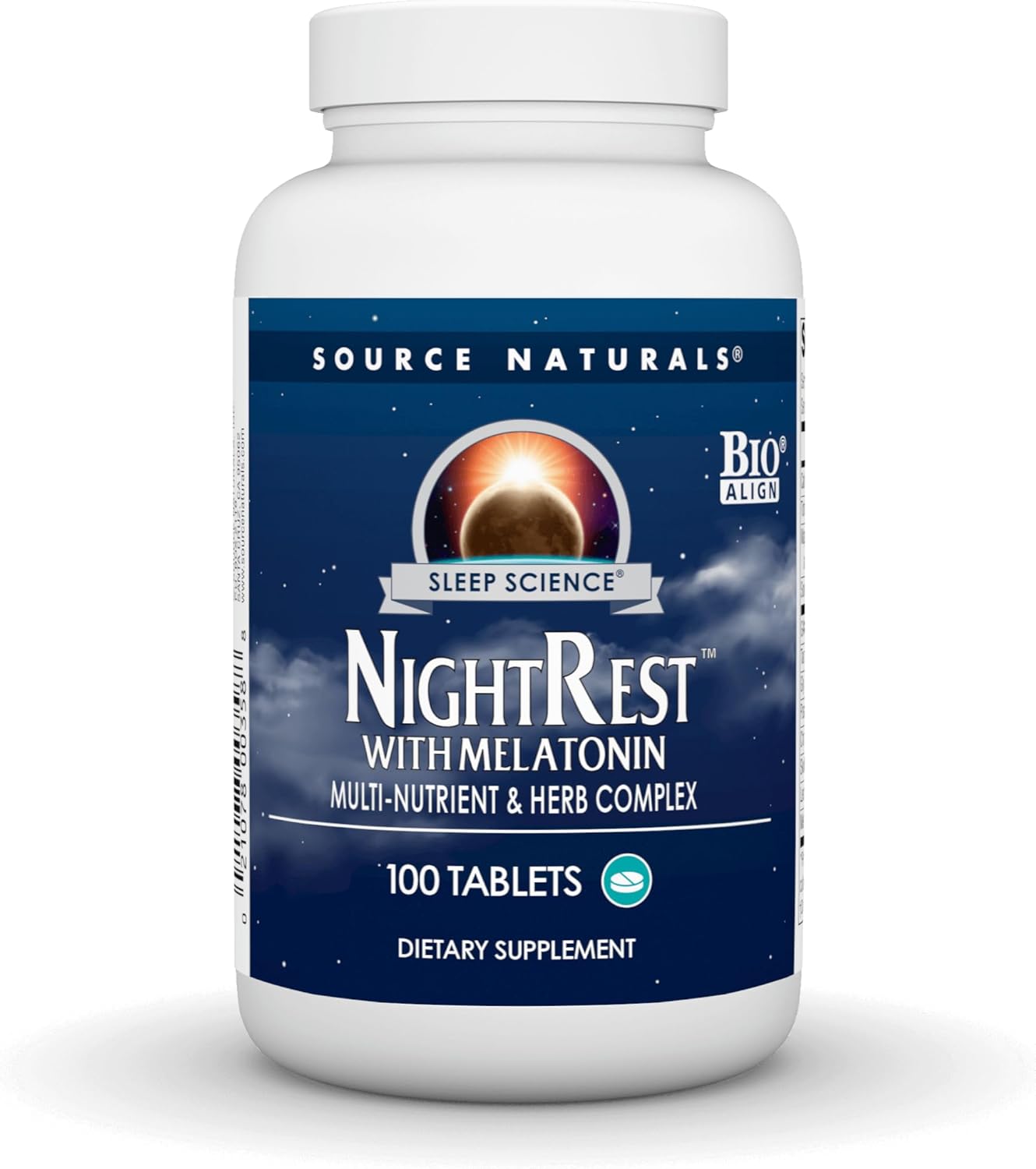 Source Naturals Sleep Science Nightrest With Melatonin - Bioaligned Multinutrient & Herb Complex, For Rest & Relaxation Support* - 100 Tablets