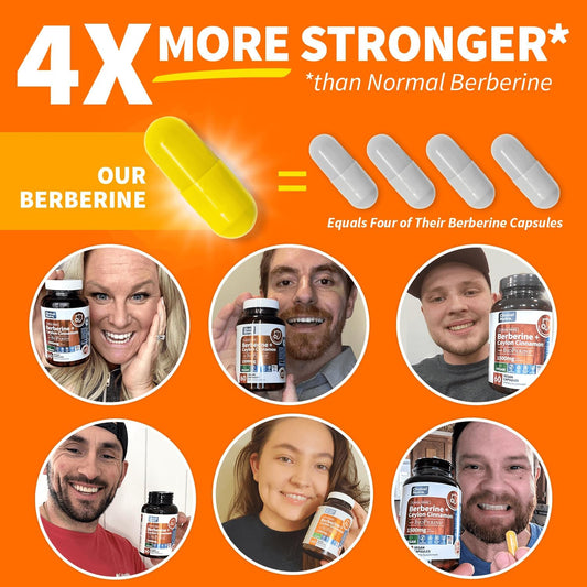 Clinical Grade Berberine Supplement 1500mg HCL Plus Ceylon Cinnamon Weight Management - 4X Strength with Bioperine - 60 Vegan Capsules