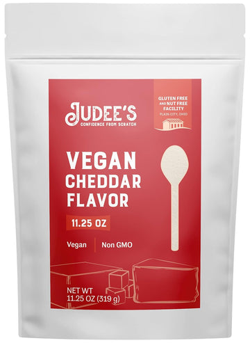 Judee’s Vegan Cheddar Flavor Powder 11.25oz - 100% Non-GMO, Vegan, Gluten-Free & Nut-Free - Great Dairy Cheese Powder Alternative - Made in USA - Use in Sauces, Seasonings, and Soups